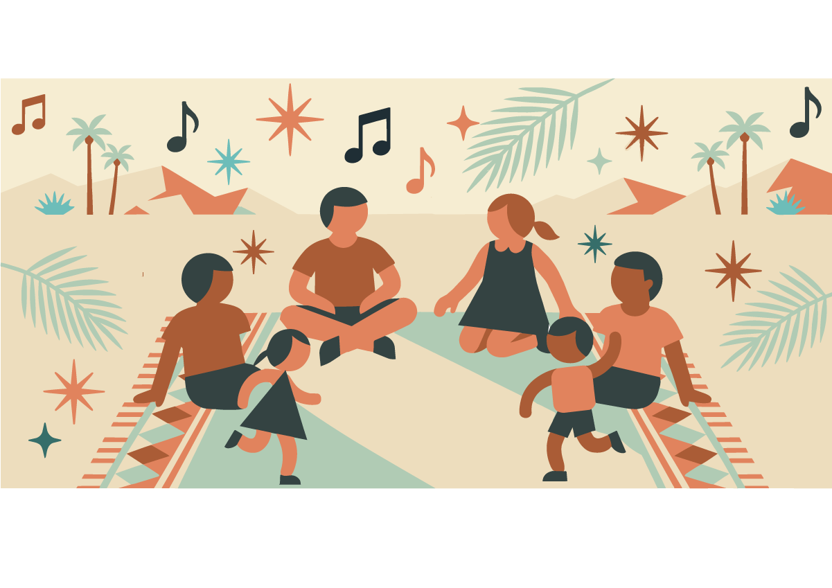 Families enjoying live music together